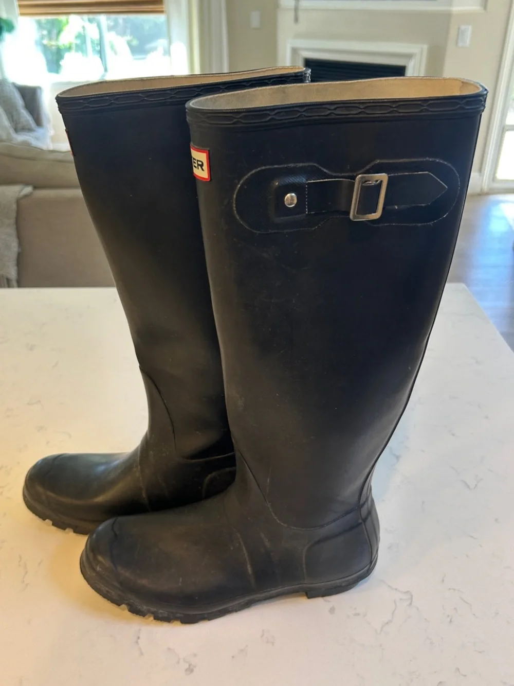 Hunter Original Tall Rain Boots Black Women’s US 7 Waterproof Size 38